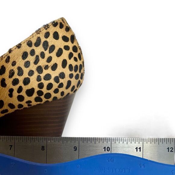 Sole Society | Womens D’Orsay Cheetah Print Fur Wedges | Size 5.5 - Picture 6 of 12
